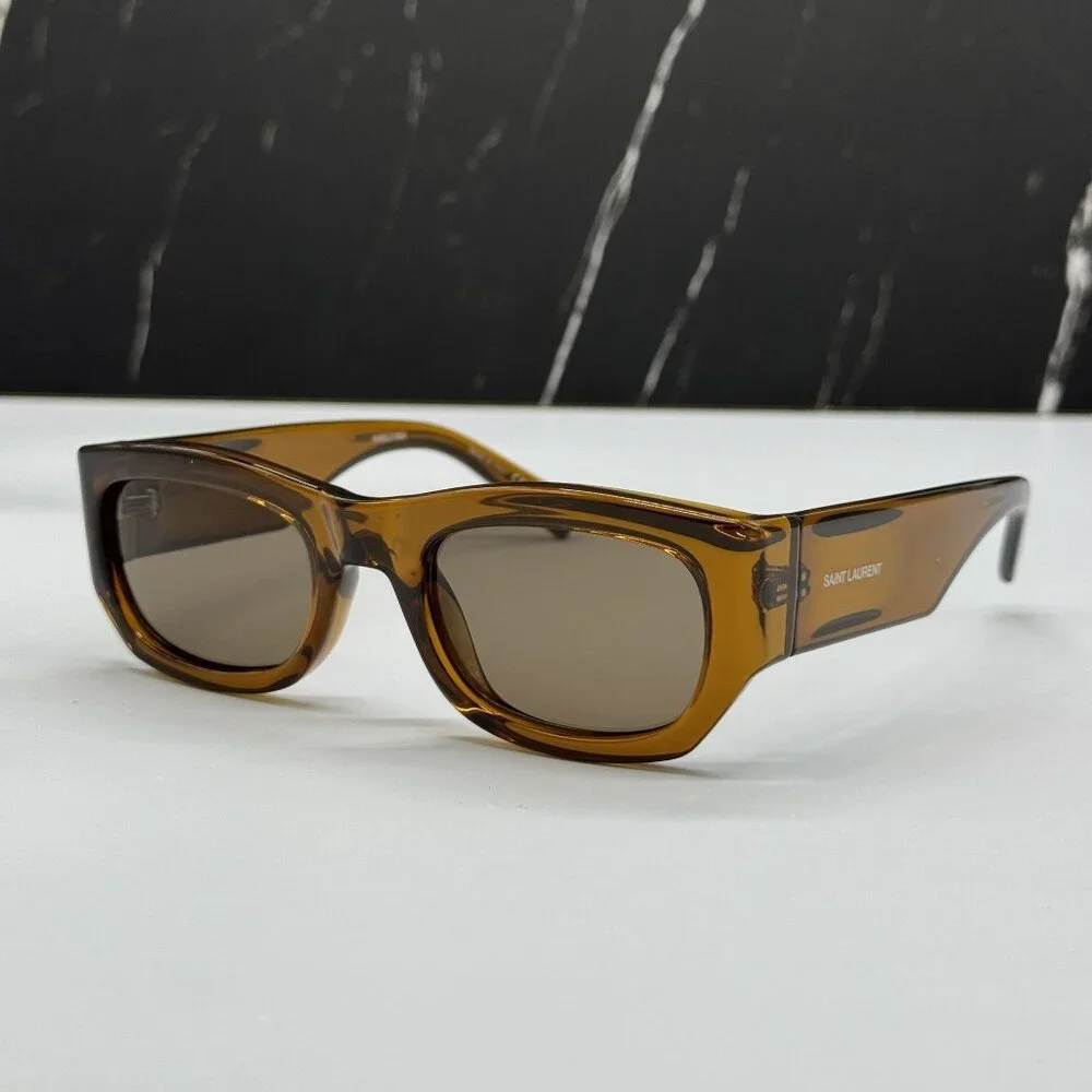 NEW SAINT LAURENT SUNGLASSES BROWN UNISEX EYEWEAR SAINT LAURENT SL713 003